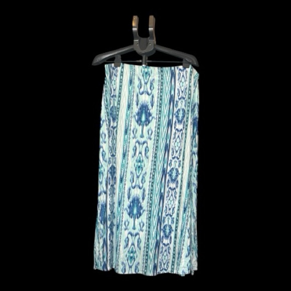 Blue Patterned Women's Maxi Skirt